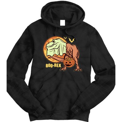 Halloween Boo Rex Trex Dinosaur Ghost Tie Dye Hoodie