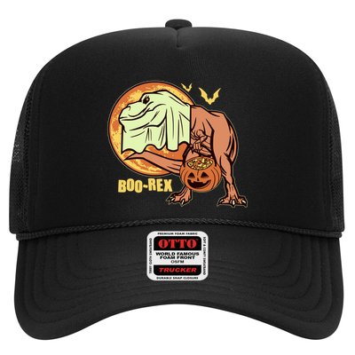 Halloween Boo Rex Trex Dinosaur Ghost Trucker Hat