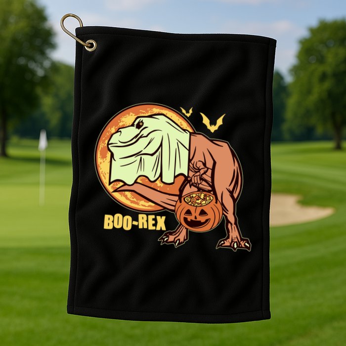 Halloween Boo Rex Trex Dinosaur Ghost Golf Towel