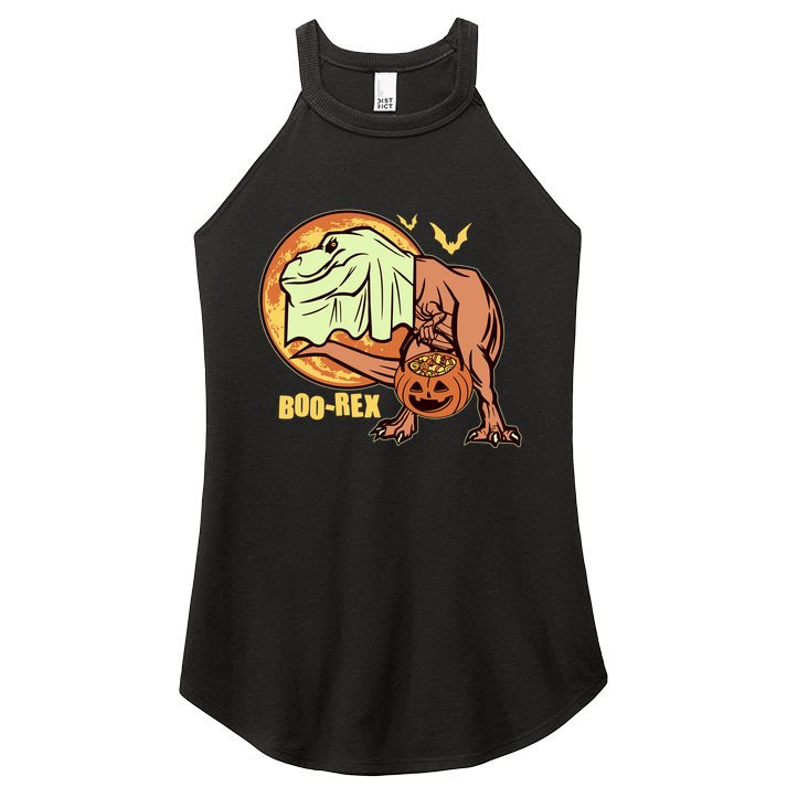 Halloween Boo Rex Trex Dinosaur Ghost Women's Perfect Tri Rocker Tank