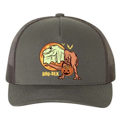 Halloween Boo Rex Trex Dinosaur Ghost Yupoong Adult 5-Panel Trucker Hat