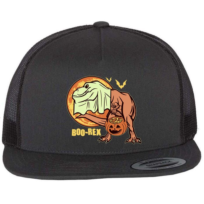 Halloween Boo Rex Trex Dinosaur Ghost Flatbill Hat