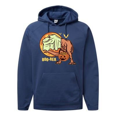 Halloween Boo Rex Trex Dinosaur Ghost Performance Fleece Hoodie