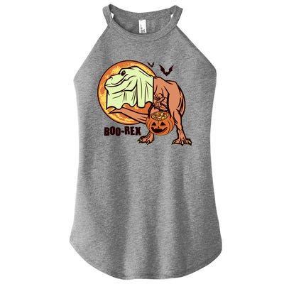 Halloween Boo Rex Trex Dinosaur Ghost Women's Perfect Tri Rocker Tank