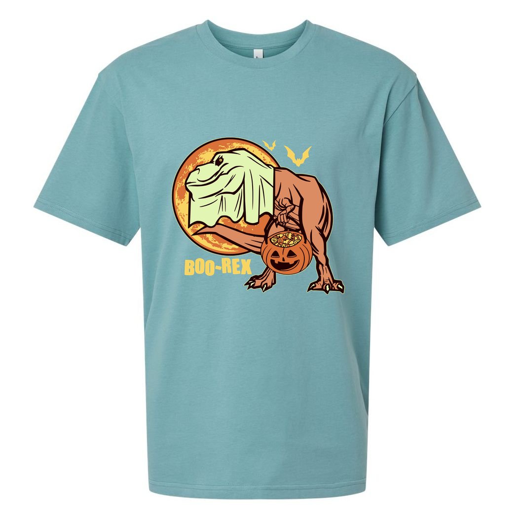 Halloween Boo Rex Trex Dinosaur Ghost Sueded Cloud Jersey T-Shirt