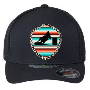 Horse Barrel Racing Serape Leopard Pattern Rodeo Cowgirl Flexfit Unipanel Trucker Cap