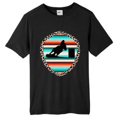 Horse Barrel Racing Serape Leopard Pattern Rodeo Cowgirl Tall Fusion ChromaSoft Performance T-Shirt