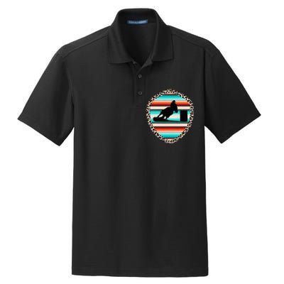 Horse Barrel Racing Serape Leopard Pattern Rodeo Cowgirl Dry Zone Grid Polo