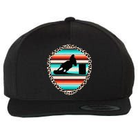 Horse Barrel Racing Serape Leopard Pattern Rodeo Cowgirl Wool Snapback Cap