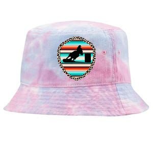 Horse Barrel Racing Serape Leopard Pattern Rodeo Cowgirl Tie-Dyed Bucket Hat