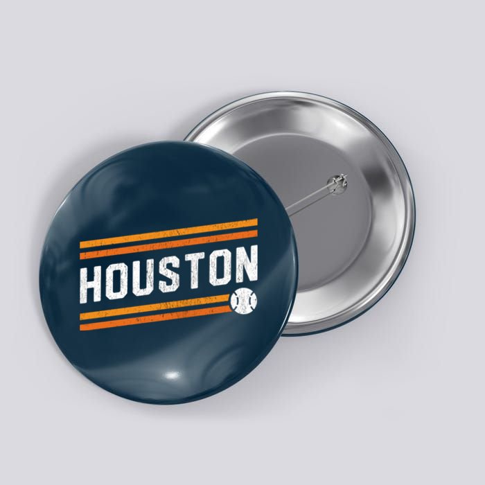 Houston Baseball Retro Vintage Button