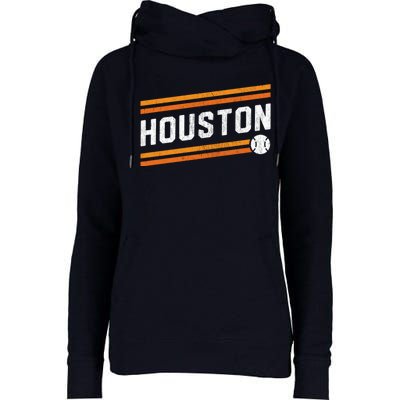 Houston Baseball Retro Vintage Womens Funnel Neck Pullover Hood