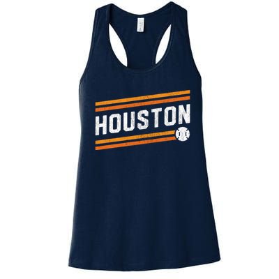 Houston Baseball Retro Vintage Women's Racerback Tank