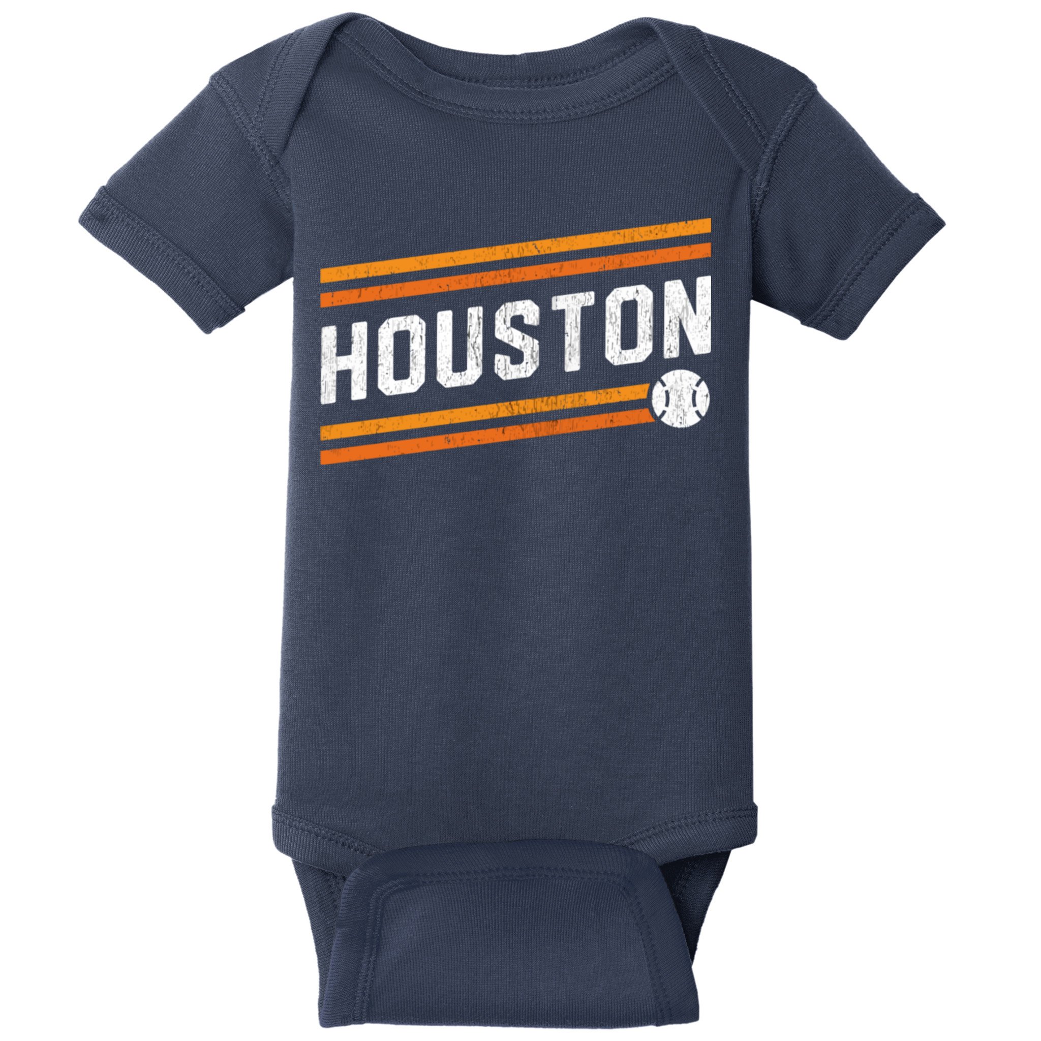 Houston Baseball Retro Vintage Baby Bodysuit
