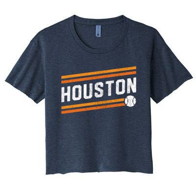 Houston Baseball Retro Vintage Women's Crop Top Tee