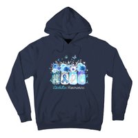 Hope Blue Ribbon Flower Jars Diabetes Awareness Hoodie