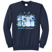 Hope Blue Ribbon Flower Jars Diabetes Awareness Sweatshirt