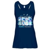 Hope Blue Ribbon Flower Jars Diabetes Awareness Ladies Essential Flowy Tank