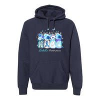 Hope Blue Ribbon Flower Jars Diabetes Awareness Premium Hoodie