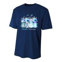 Hope Blue Ribbon Flower Jars Diabetes Awareness Performance Sprint T-Shirt