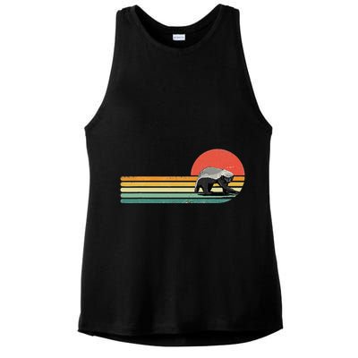 Honey Badger Retro Style Wild Animal Lover Zookeeper Ladies PosiCharge Tri-Blend Wicking Tank