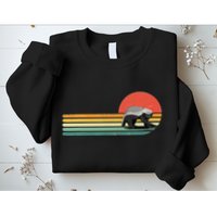 Honey Badger Retro Style Wild Animal Lover Zookeeper Sweatshirt