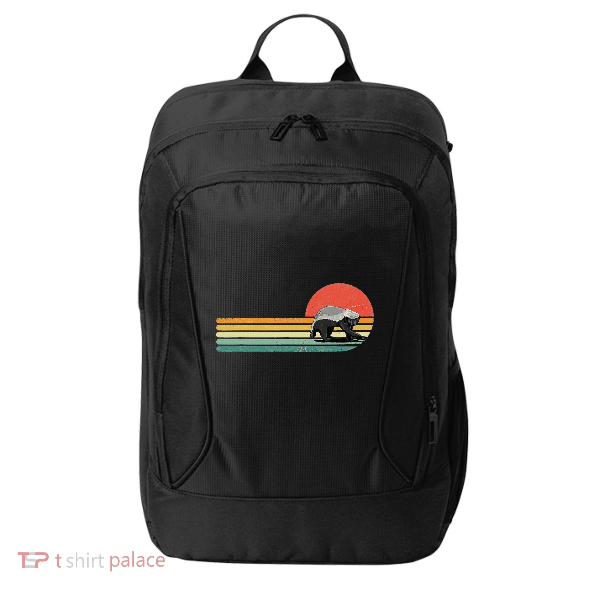 Honey Badger Retro Style Wild Animal Lover Zookeeper City Backpack
