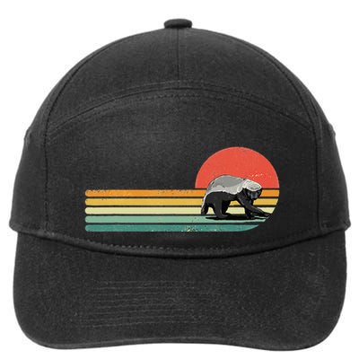 Honey Badger Retro Style Wild Animal Lover Zookeeper 7-Panel Snapback Hat