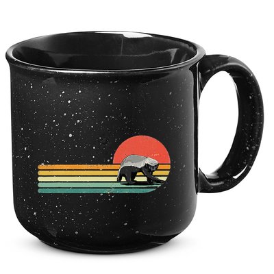 Honey Badger Retro Style Wild Animal Lover Zookeeper 15oz Campfire Ceramic Mug