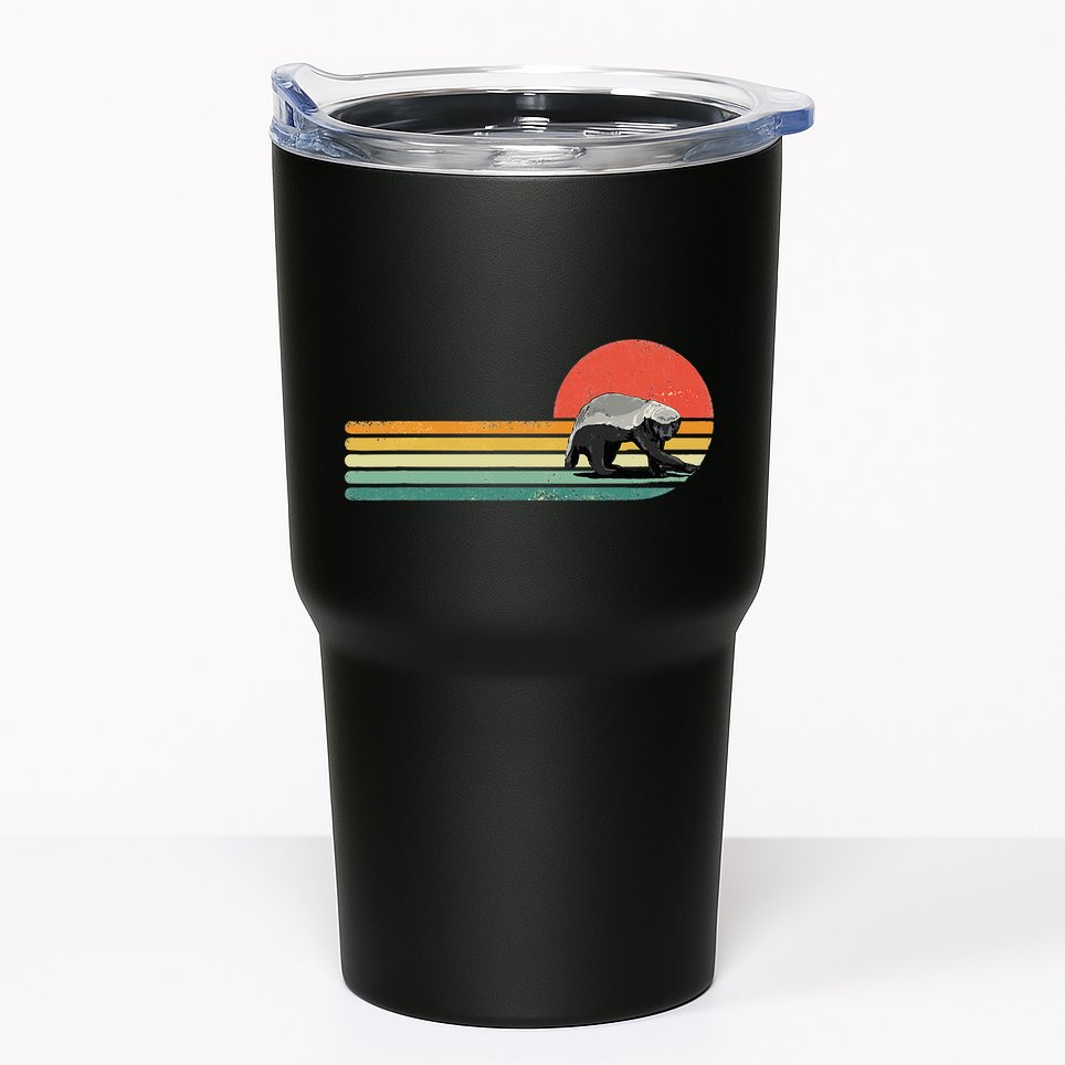 Honey Badger Retro Style Wild Animal Lover Zookeeper Tumbler