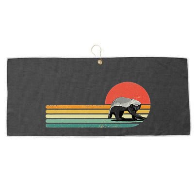 Honey Badger Retro Style Wild Animal Lover Zookeeper Large Microfiber Waffle Golf Towel