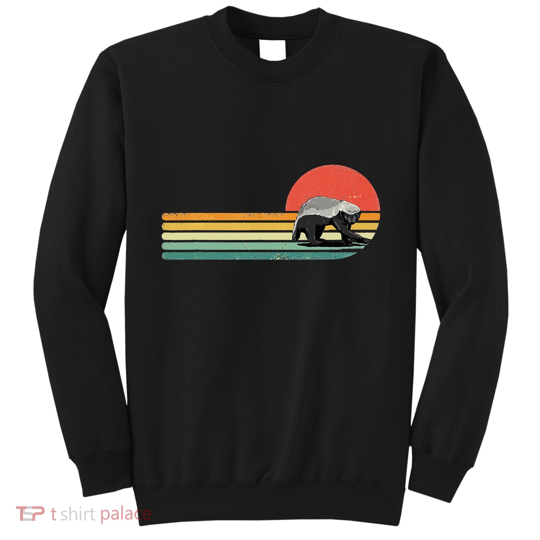 Honey Badger Retro Style Wild Animal Lover Zookeeper Tall Sweatshirt