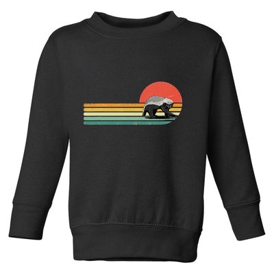 Honey Badger Retro Style Wild Animal Lover Zookeeper Toddler Sweatshirt