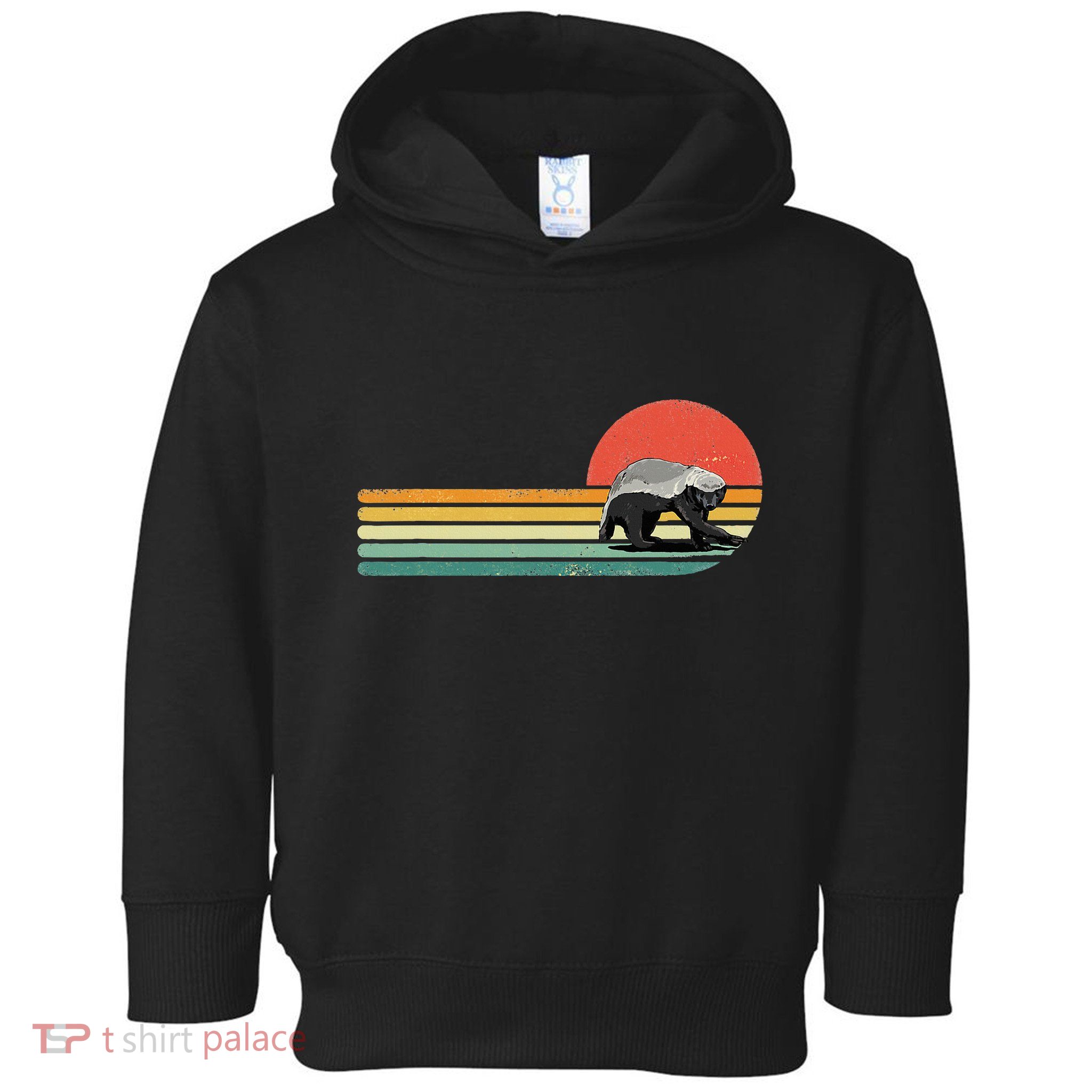 Honey Badger Retro Style Wild Animal Lover Zookeeper Toddler Hoodie