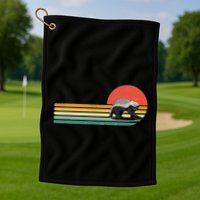 Honey Badger Retro Style Wild Animal Lover Zookeeper Golf Towel