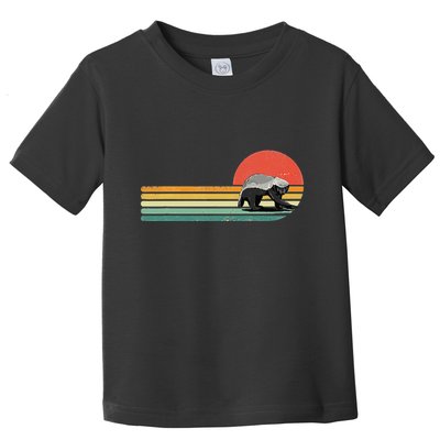 Honey Badger Retro Style Wild Animal Lover Zookeeper Toddler T-Shirt