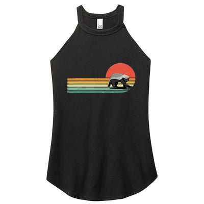Honey Badger Retro Style Wild Animal Lover Zookeeper Women's Perfect Tri Rocker Tank