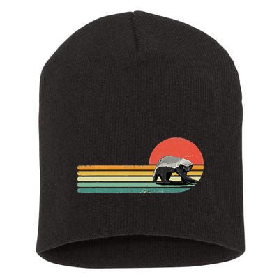Honey Badger Retro Style Wild Animal Lover Zookeeper Short Acrylic Beanie