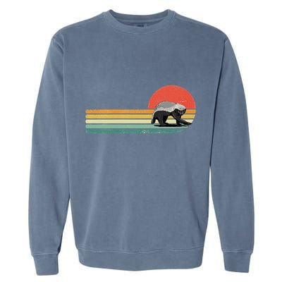 Honey Badger Retro Style Wild Animal Lover Zookeeper Garment-Dyed Sweatshirt
