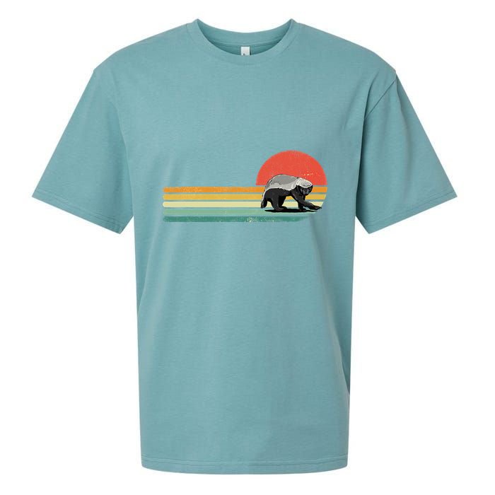 Honey Badger Retro Style Wild Animal Lover Zookeeper Sueded Cloud Jersey T-Shirt