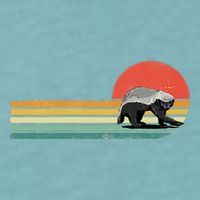 Honey Badger Retro Style Wild Animal Lover Zookeeper Sueded Cloud Jersey T-Shirt