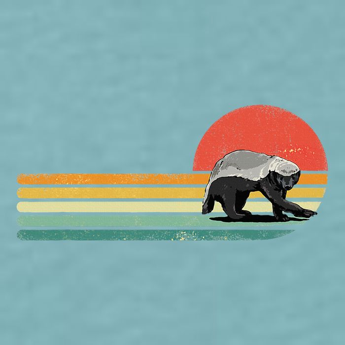 Honey Badger Retro Style Wild Animal Lover Zookeeper Sueded Cloud Jersey T-Shirt