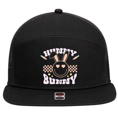Hunny Bunny Retro Easter Holiday 7 Panel Mesh Trucker Snapback Hat