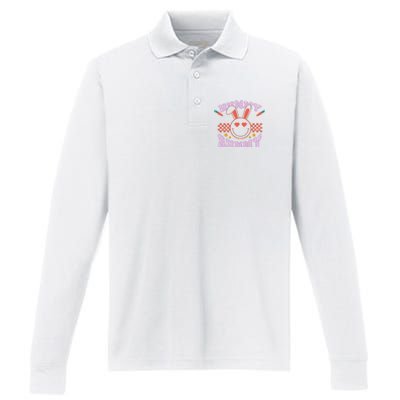 Hunny Bunny Retro Easter Holiday Performance Long Sleeve Polo