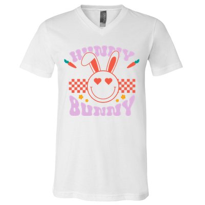 Hunny Bunny Retro Easter Holiday V-Neck T-Shirt