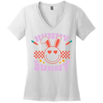 Hunny Bunny Retro Easter Holiday Women's V-Neck T-Shirt