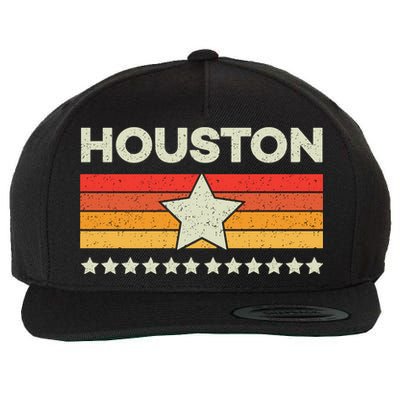 Houston Baseball Retro Vintage Wool Snapback Cap