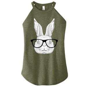 Hopster Bunny Rabbit Nerd Glasses Cute Easter Rabbit Gift Great Gift Women's Perfect Tri Rocker Tank