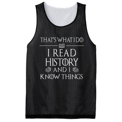 History Book Reader Gifts I Read History Know Things Mesh Reversible Basketball Jersey Tank