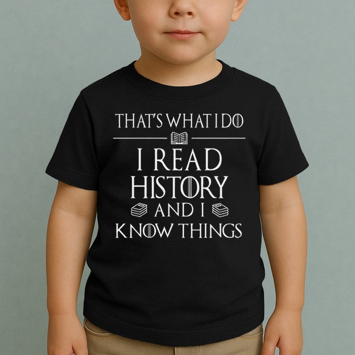 History Book Reader Gifts I Read History Know Things Toddler T-Shirt